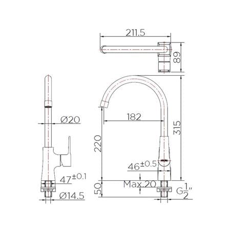 ก๊อกซิงค์เดี่ยวเคาน์เตอร์ KARAT FAUCET KF-18-917-50_1