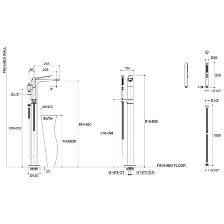 ก๊อกผสมอ่างอาบ KOHLER K-97367T-B4-CP_1