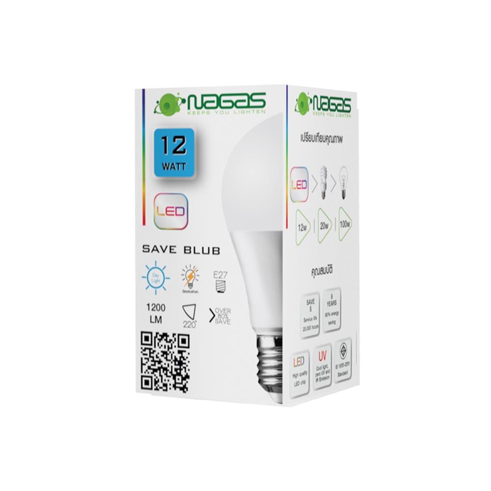 หลอด LED NAGAS SAVE BULB 12 วัตต์ DAYLIGHT E27