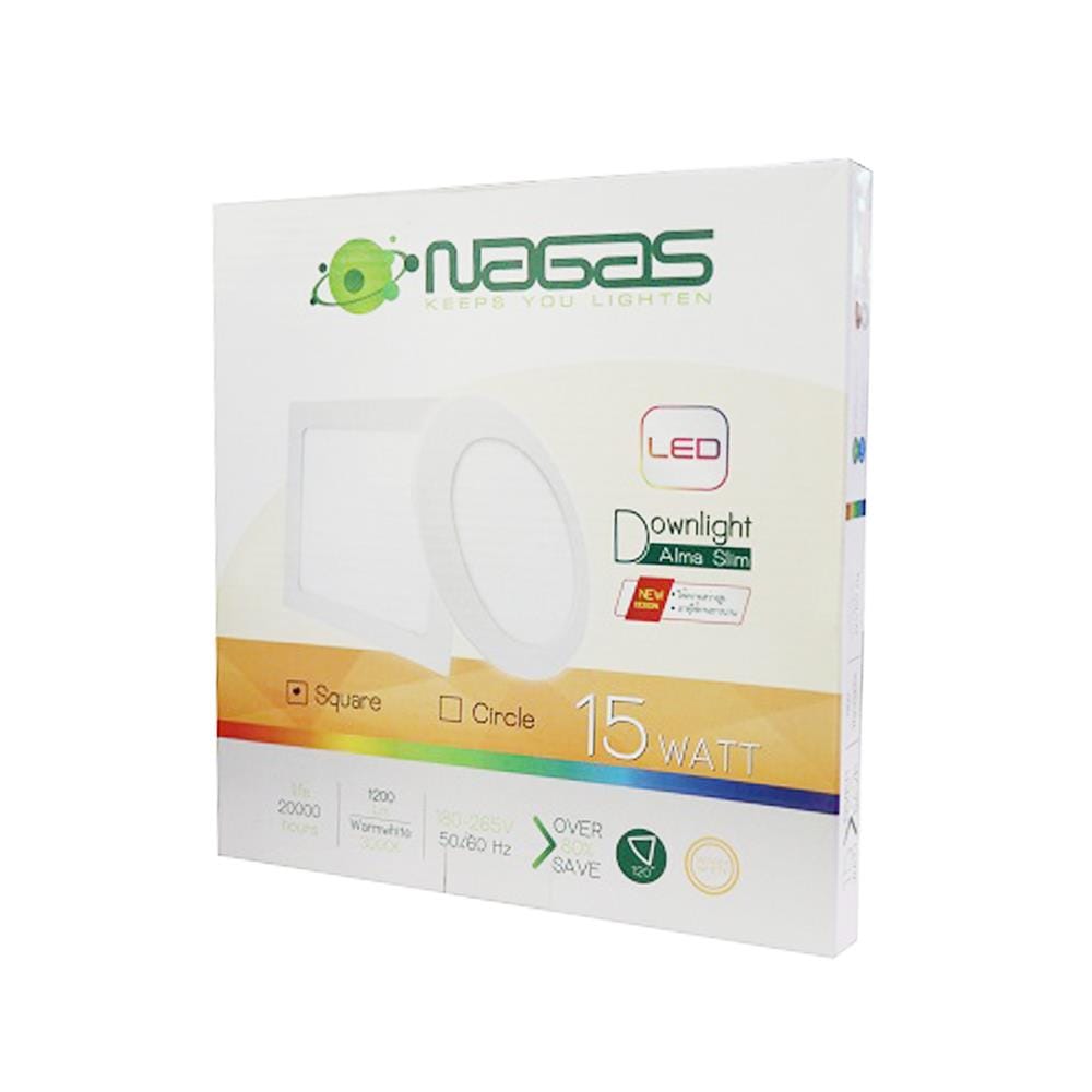 ดาวน์ไลท์ LED NAGAS DW ALMA 9 นิ้ว 15 วัตต์ WARM WHITE สีขาว