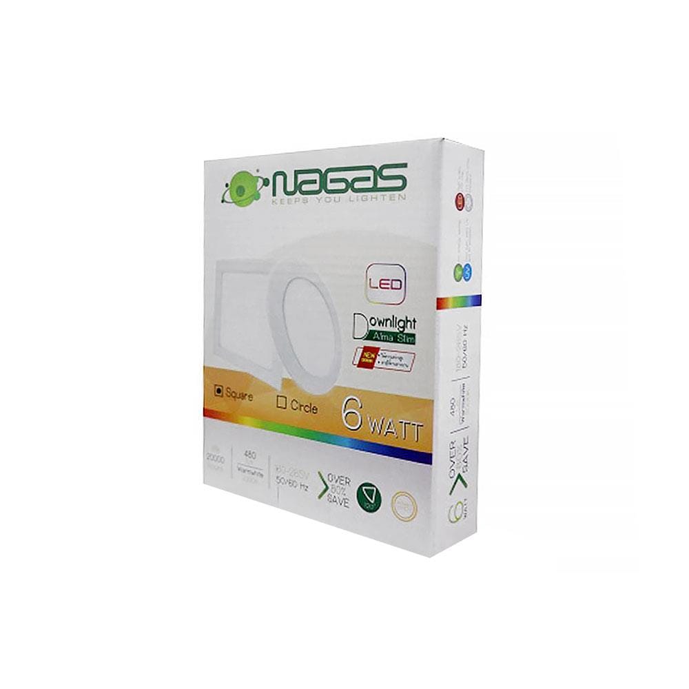 ดาวน์ไลท์ LED NAGAS DWL ALMA 5 นิ้ว 6 วัตต์ WARM WHITE สีขาว