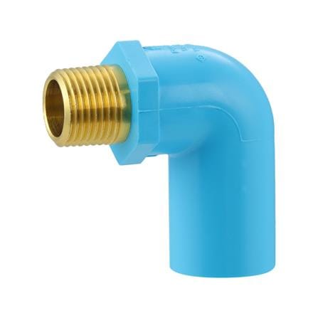 ข้องอ 90 PVC/BRASS เกลียวนอก SCG 1/2 นิ้ว สีฟ้า_0