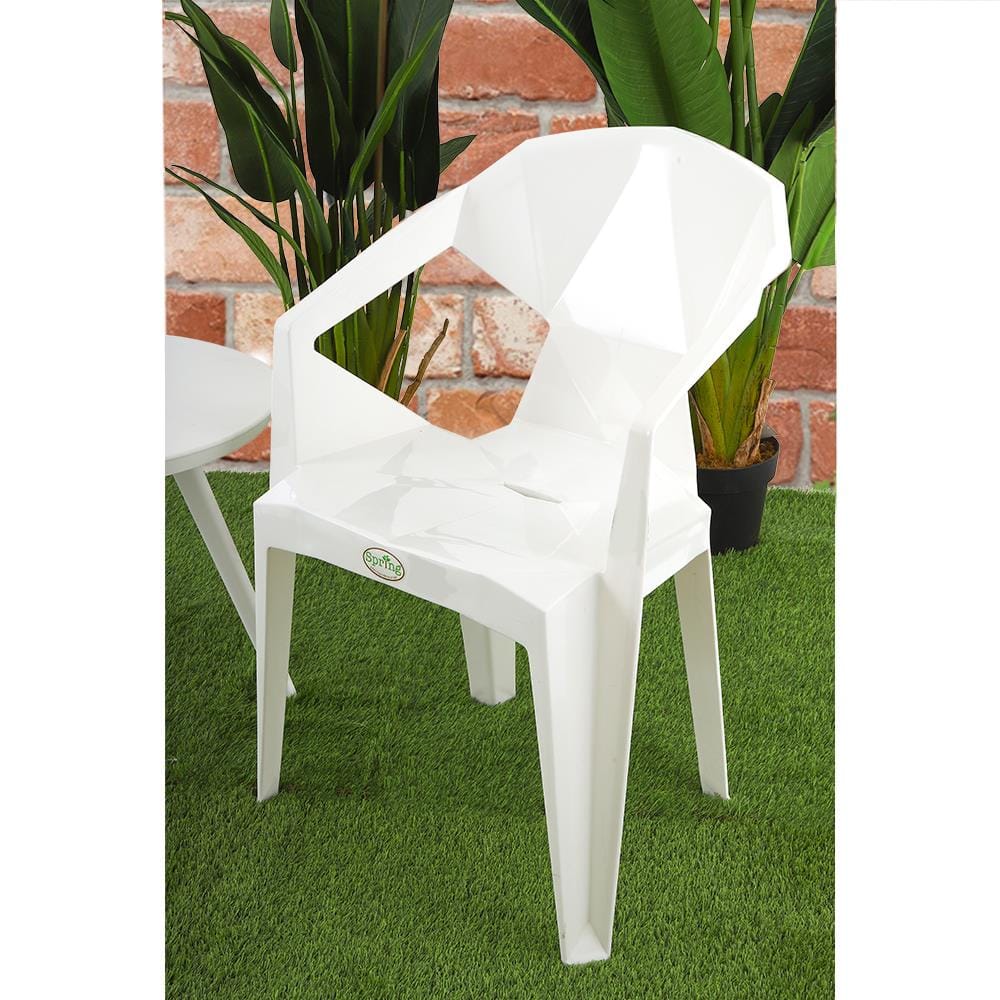 เก้าอี้พนักพิงท้าวแขน SPRING ORIGAMI สีขาว