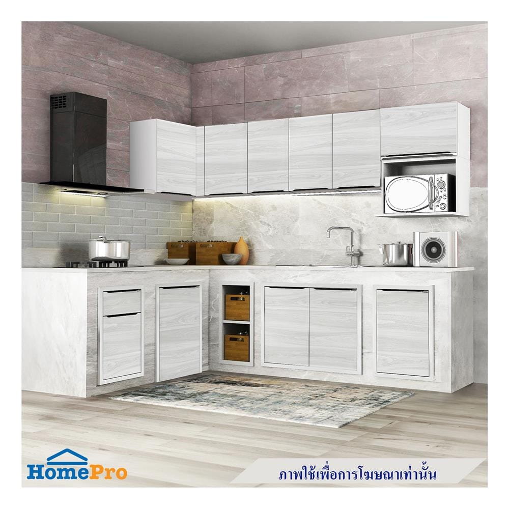 ตู้เข้ามุมเปิดขวา KITZCHO GLOSSY 80x60 ซม. สีคริสตัลไวท์