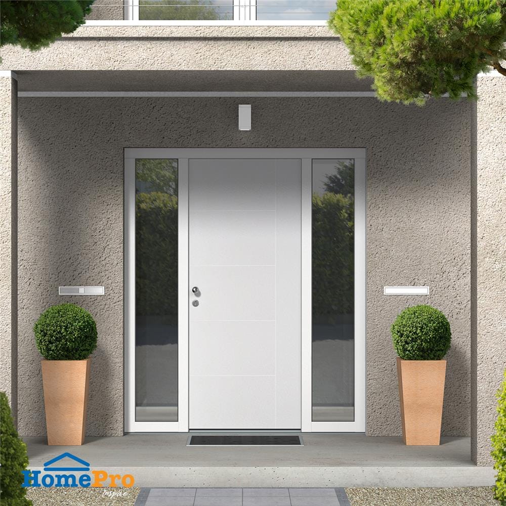 ประตูภายนอก UPVC AZLE MD6 80X200 ซม. สีขาว ไม่เจาะลูกบิด