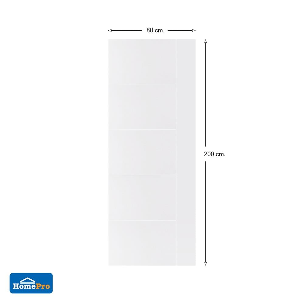 ประตูภายนอก UPVC AZLE MD6 80X200 ซม. สีขาว ไม่เจาะลูกบิด