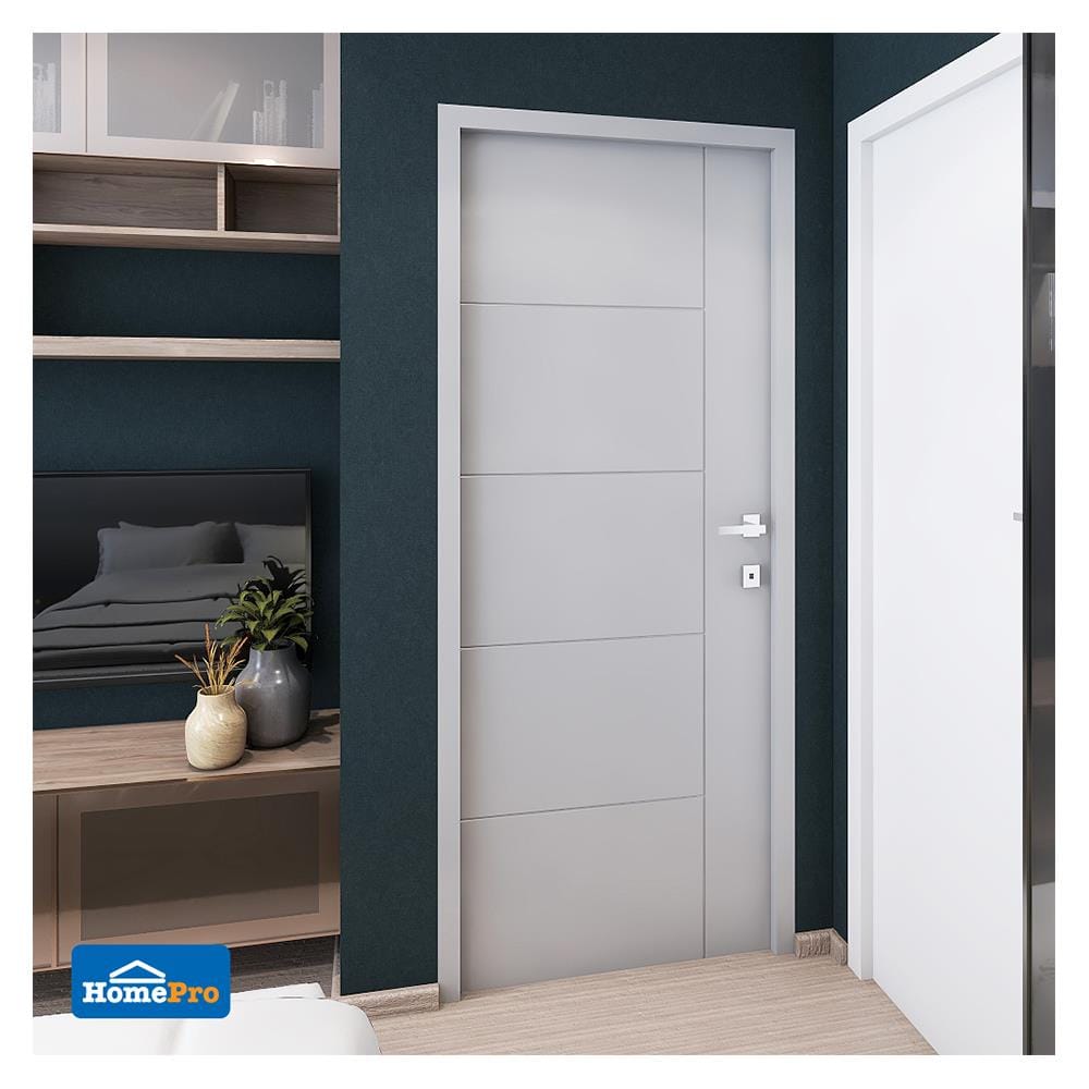 ประตูภายนอก UPVC AZLE MD6 70X200 ซม. สีขาว ไม่เจาะลูกบิด