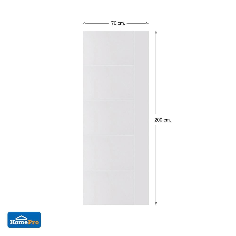 ประตูภายนอก UPVC AZLE MD6 70X200 ซม. สีขาว ไม่เจาะลูกบิด