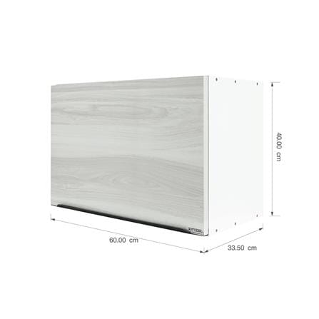 ตู้แขวนเดี่ยว KITZCHO GLOSSY 60x40 ซม. สีคริสตัลไวท์_2