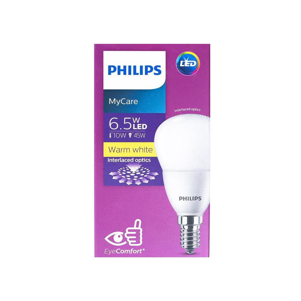 หลอด LED PHILIPS P50 6.5 วัตต์ WARMWHITE E14
