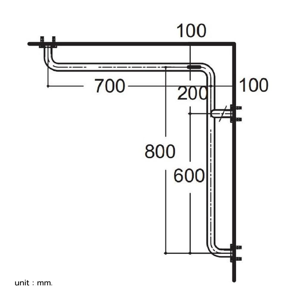 ราวมือจับ ตัว L AMERICAN STANDARD HR-320370-01R