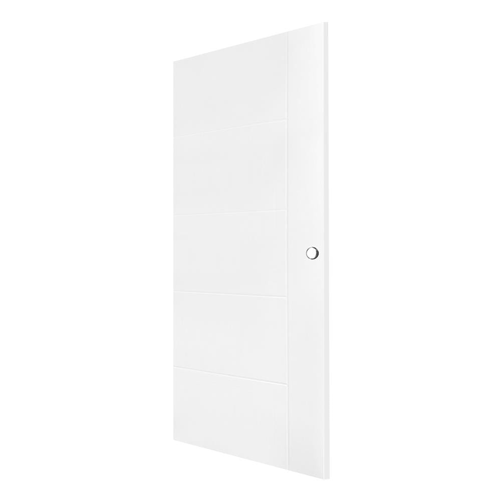 ประตูภายนอก UPVC เจาะลูกบิด AZLE LT-06W 80x200 ซม. สีขาว