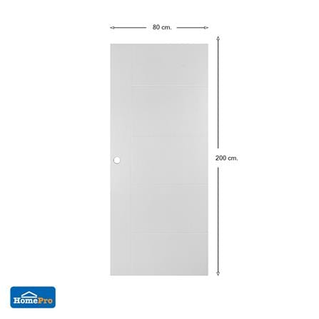 ประตูภายนอก UPVC AZLE ET-06W 80x200 ซม. สีขาว เจาะลูกบิด_5