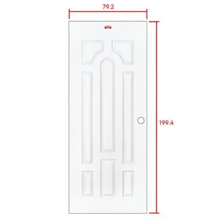ประตูภายนอกเหล็ก เจาะลูกบิด PROFESSIONAL DOOR L1W 79.2x199.4 ซม. สีขาว_5