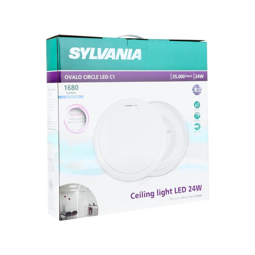 LED CEILING FLUSH LIGHT SYLVANIA OVALO C1 15IN 24W DAYLIGHT WHITE