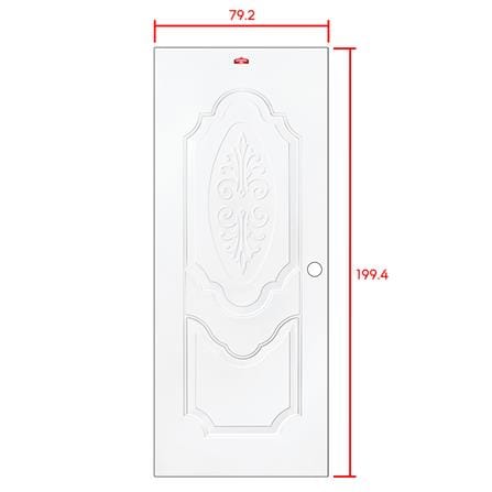 ประตูภายนอกเหล็ก เจาะลูกบิด PROFESSIONAL DOOR R1W 79.2X199.4 ซม. สีขาว_4