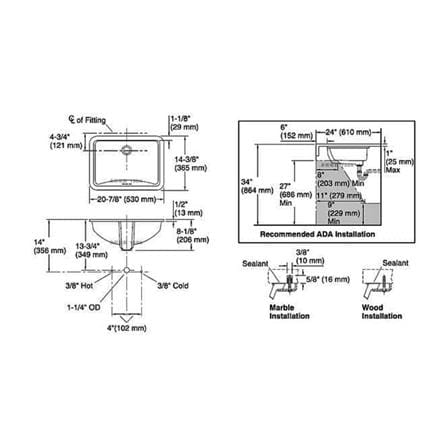 อ่างล้างหน้าฝังใต้เคาน์เตอร์ KOHLER K-2214X-0 ขาว_2
