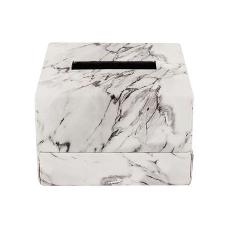 กล่องทิชชู POP UP PVC KAN LEATHER MARBLE สีขาว_1