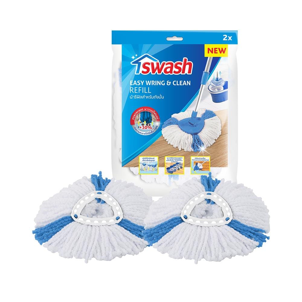 ผ้าม็อบไมโครไฟเบอร์สามเหลี่ยม SWASH 15 นิ้ว (แพ็ก 2 ชิ้น)