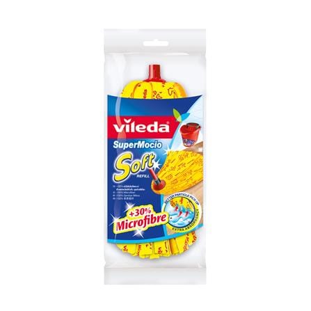 หัวม็อบผ้าไมโครไฟเบอร์ VILEDA SUPER MOCIO SOFT 6 นิ้ว สีเหลือง_0