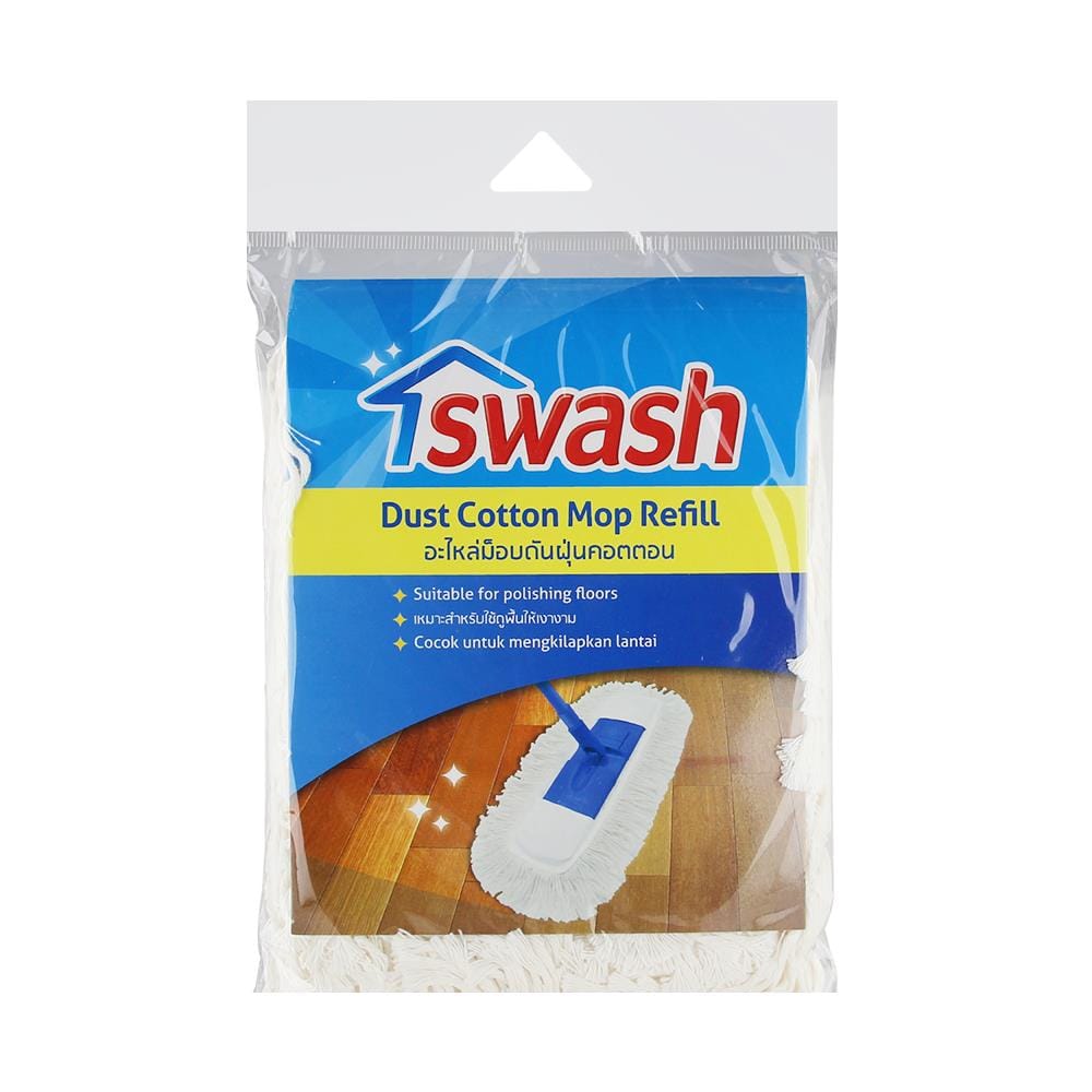 ผ้าม็อบดันฝุ่นคอตตอน SWASH 16 นิ้ว สีขาว