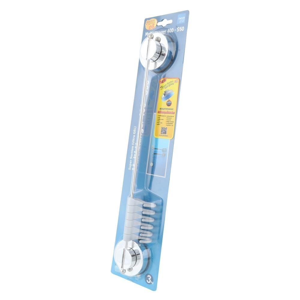 ราวแขวนสเตนเลสสุญญากาศ+6ตะขอ DEHUB MUH400-SS60
