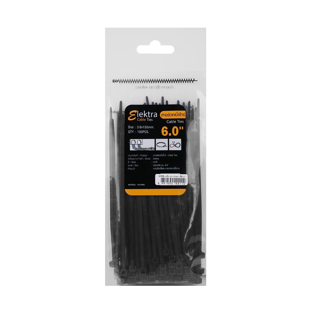 CABLE TIES ELEKTRA 6IN BLACK (100PCS)
