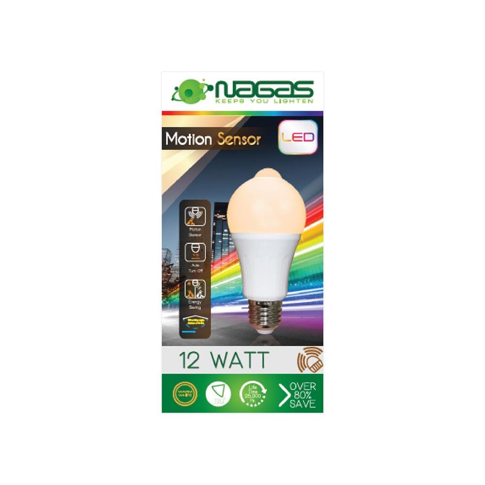 หลอด LED NAGAS MOTION SENSOR A27 12 วัตต์ WARMWHITE  E27