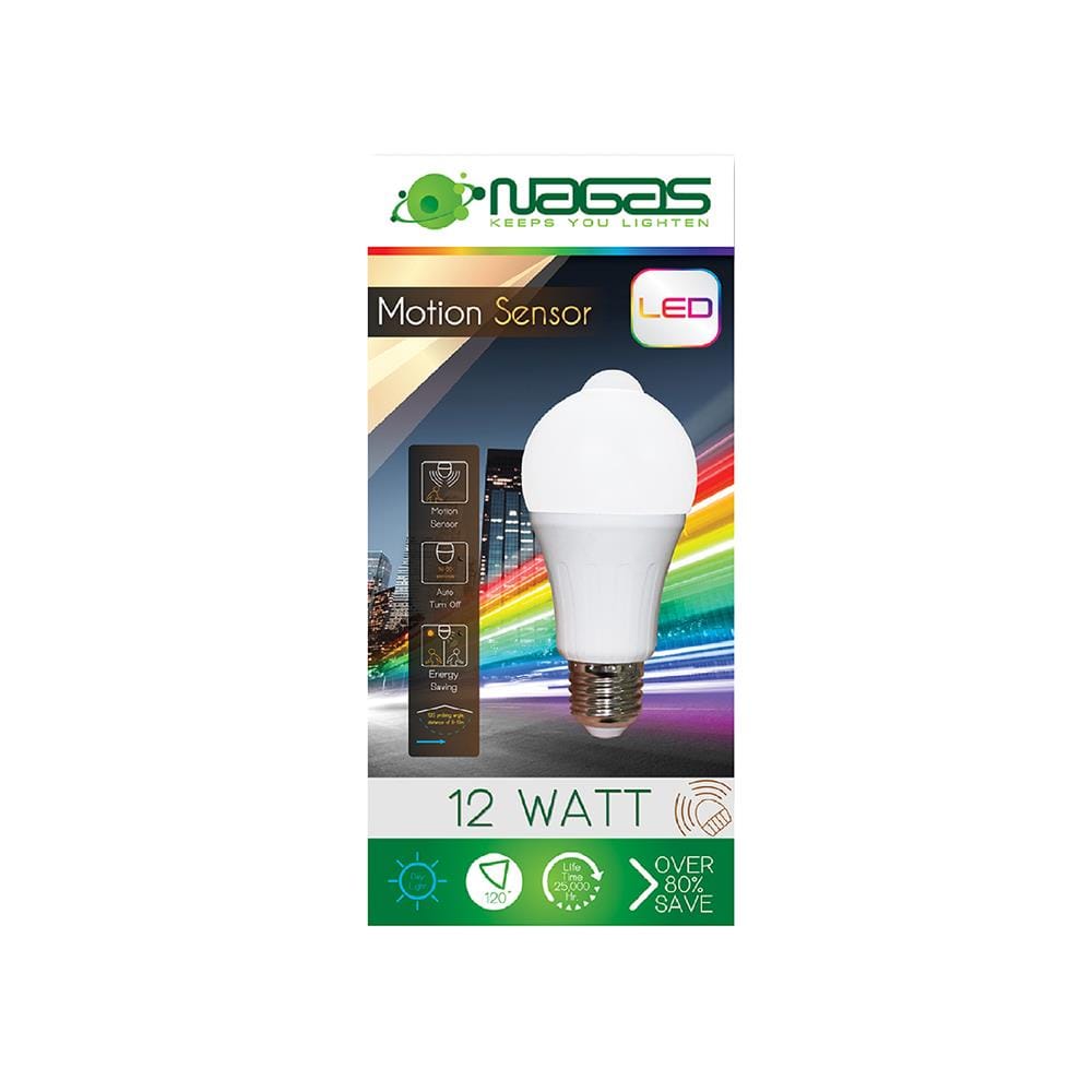หลอด LED NAGAS MOTION SENSOR A27 12 วัตต์ DAYLIGHT E27