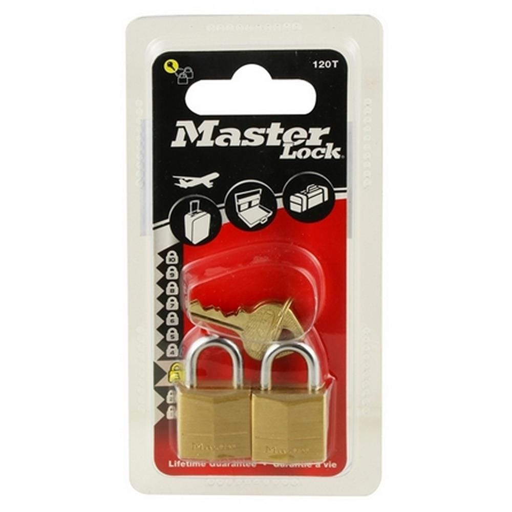 กุญแจคีย์อะไลก์ MASTER LOCK 120T 20 มม. สีทองเหลือง 2 ตัว/ชุด