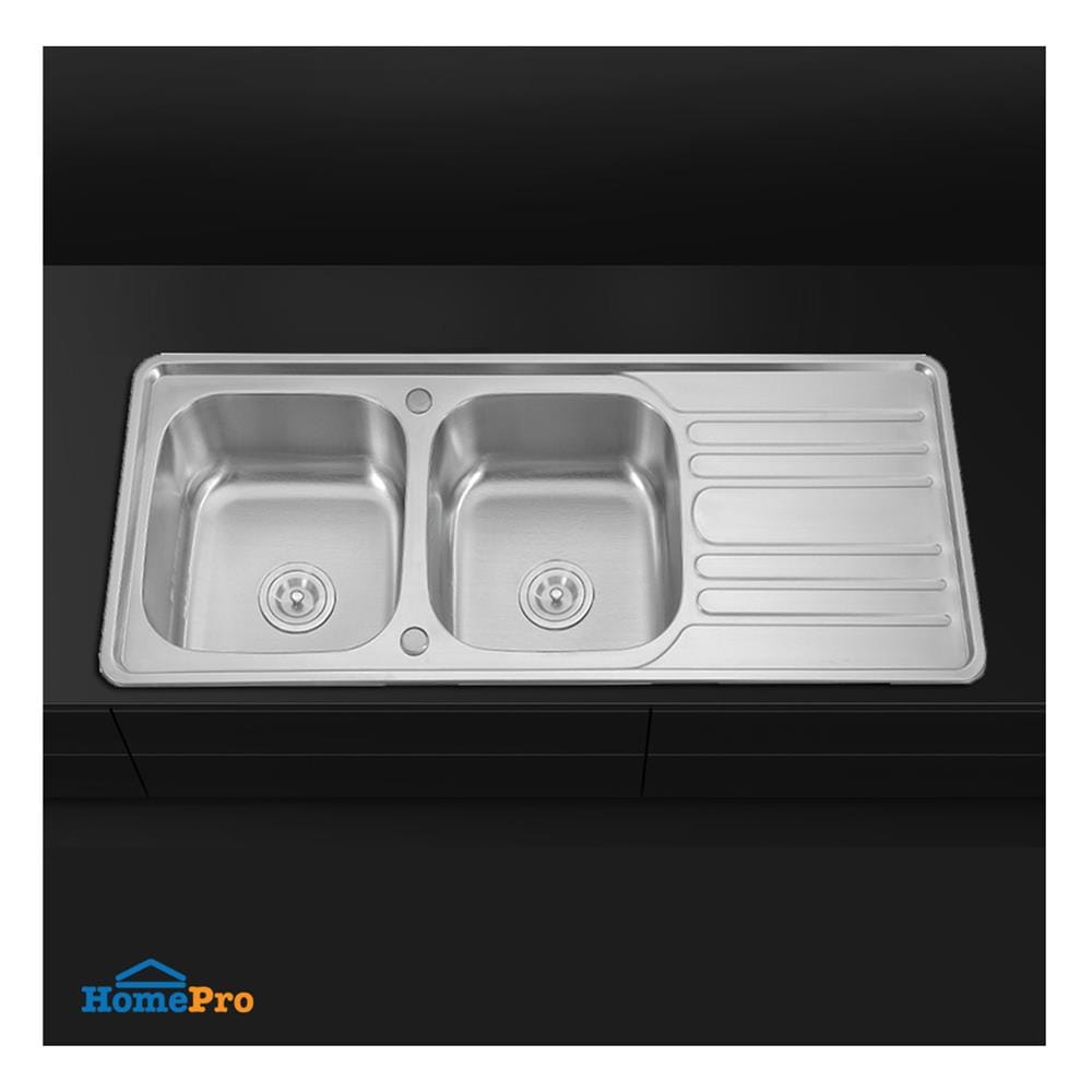 ซิงค์ฝัง 2 หลุม 1 ที่พัก LINEA VIO120 สเตนเลส