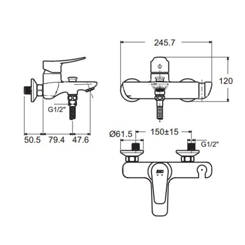 ก๊อกผสมอ่างอาบ AMERICAN STANDARD FFAS0911-6T2501BT0