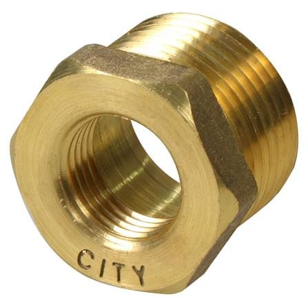 ข้อต่อลดเหลี่ยมทองเหลือง CITY 1X1/2 นิ้ว_1