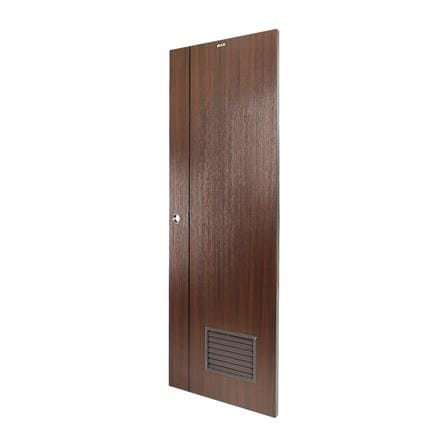 ประตูห้องน้ำ UPVC AZLE LT-05 เกล็ด 70X200 ซม. สีน้ำตาล-สีโอ๊ค เจาะลูกบิด_1