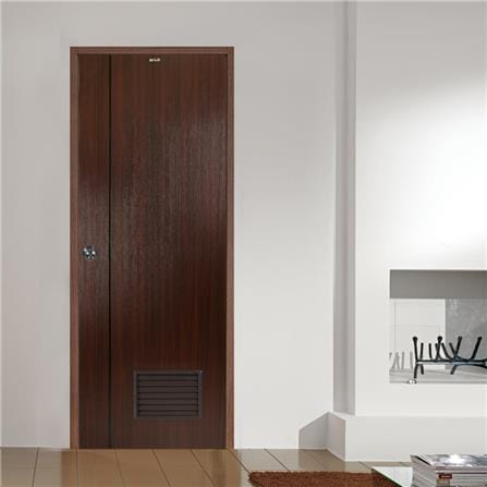 ประตูห้องน้ำ UPVC AZLE LT-05 เกล็ด 70X200 ซม. สีน้ำตาล-สีโอ๊ค เจาะลูกบิด_4