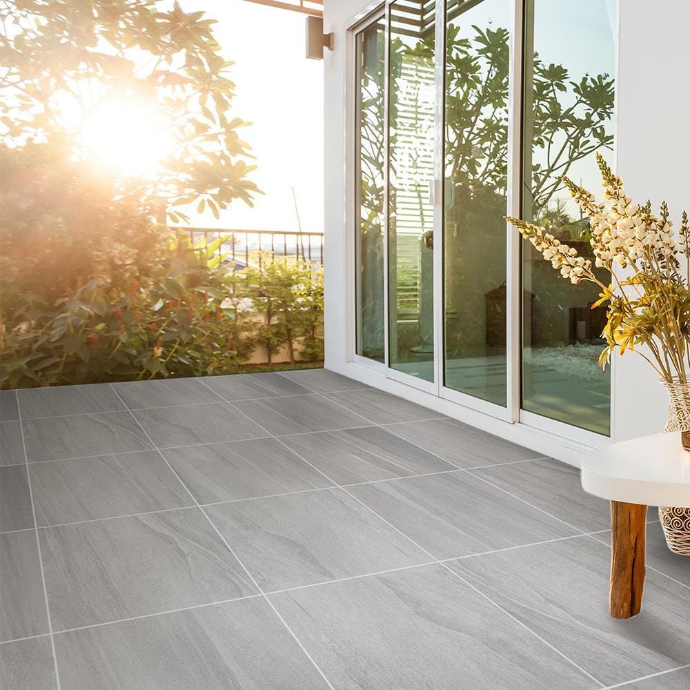 กระเบื้องพื้นพอร์ซเลน 60x60 ซม. CERGRES อูซี่ เทาเข้ม A 1.44M2