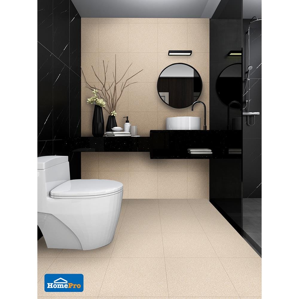 กระเบื้องพื้น 16x16 นิ้ว TARA ฮาร์ดร็อก เบจ EXC A (REC) 0.96 ตร.ม.