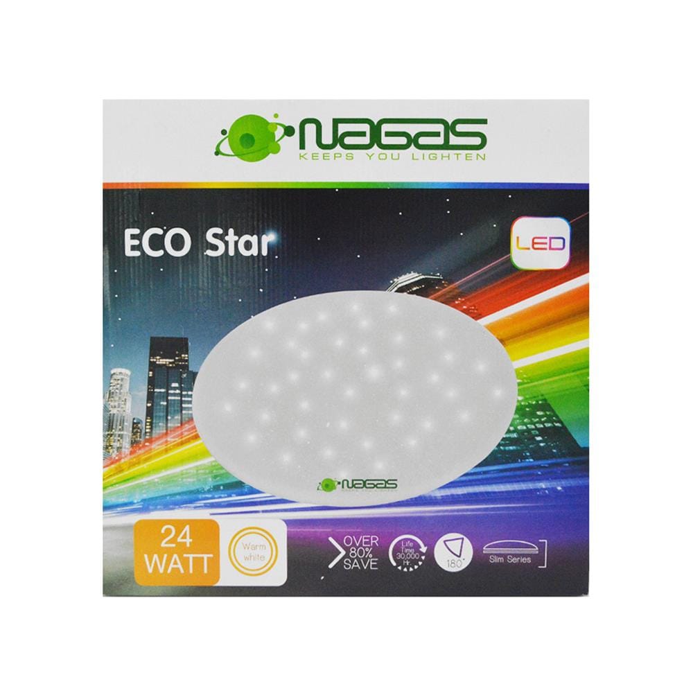 ไฟเพดาน LED NAGAS CEILING ECO STAR 16 นิ้ว 24 วัตต์ WARM WHITE สีขาว
