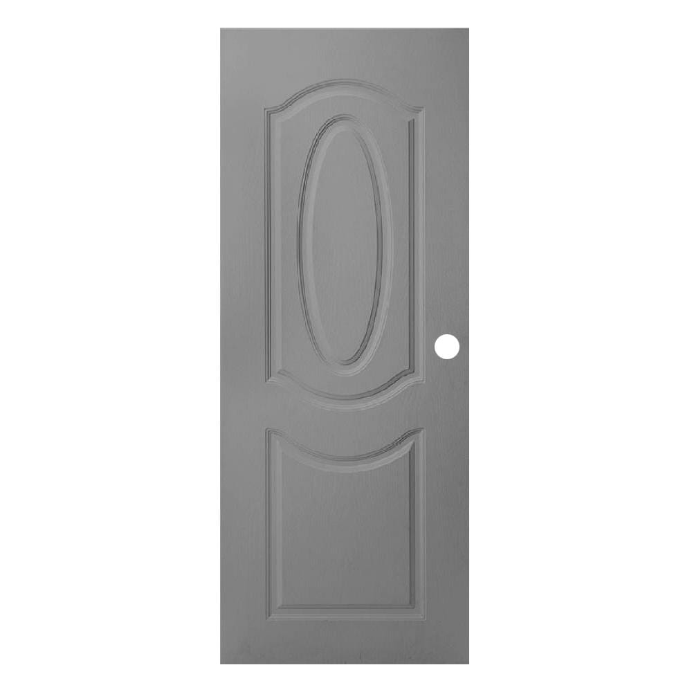 ประตูภายนอก UPVC AZLE MR002 80X200 ซม. สีเทา เจาะลูกบิด
