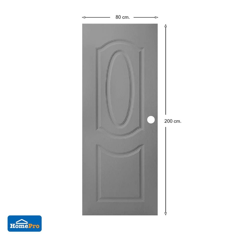 ประตูภายนอก UPVC AZLE MR002 80X200 ซม. สีเทา เจาะลูกบิด