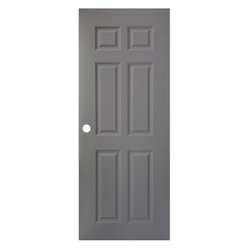 ประตูภายนอก UPVC AZLE MR003 80X200 ซม. สีเทา เจาะลูกบิด