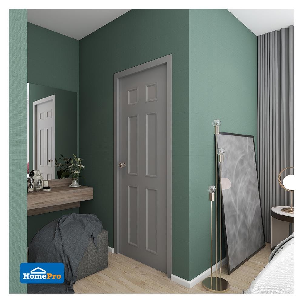 ประตูภายนอก UPVC AZLE MR003 80X200 ซม. สีเทา เจาะลูกบิด