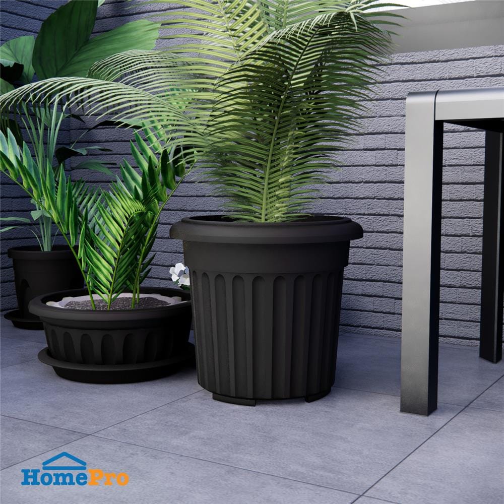 กระถางพลาสติก BABA RD-310 สี CHARCOAL