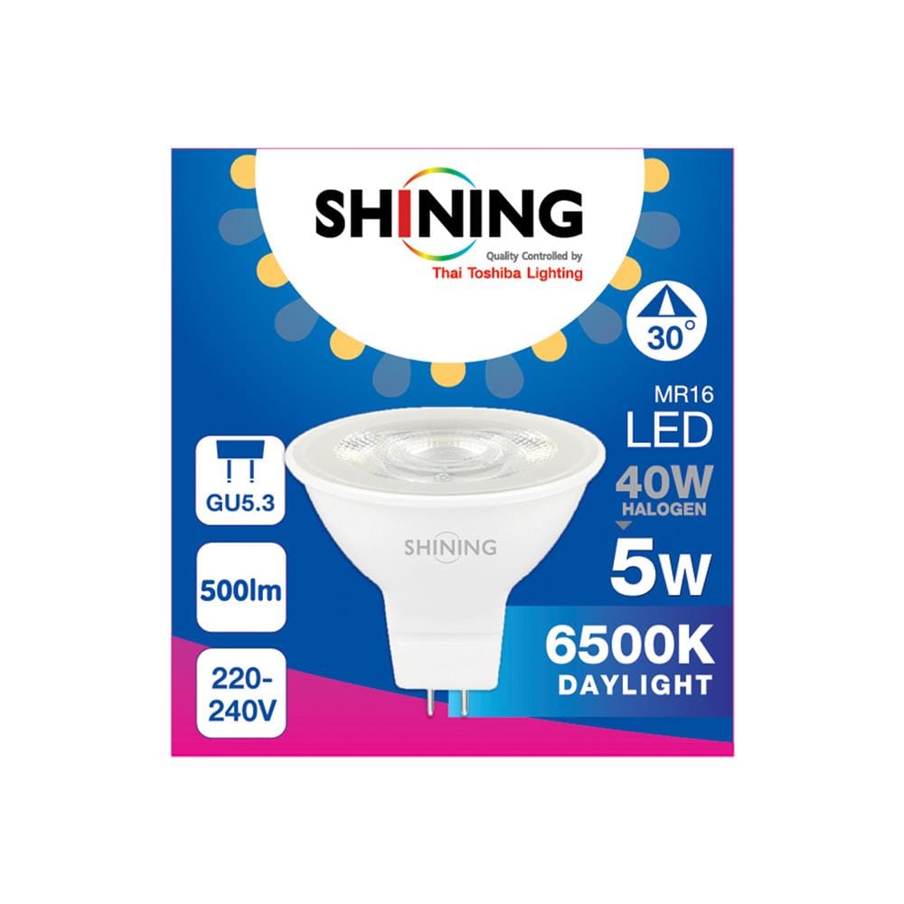 หลอด LED SHINING MR16 5 วัตต์ DAYLIGHT GU5.3