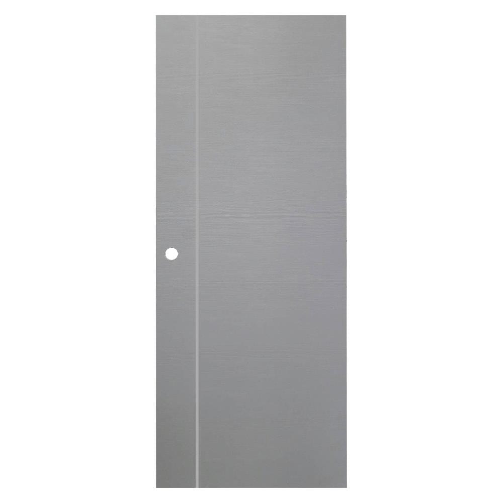 ประตูภายนอก UPVC AZLE MD5 80X200 ซม. สีเทา เจาะลูกบิด