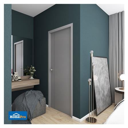 ประตูภายนอก UPVC AZLE MD5 80X200 ซม. สีเทา เจาะลูกบิด_3