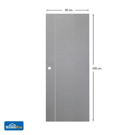 ประตูภายนอก UPVC AZLE MD5 80X200 ซม. สีเทา เจาะลูกบิด_5