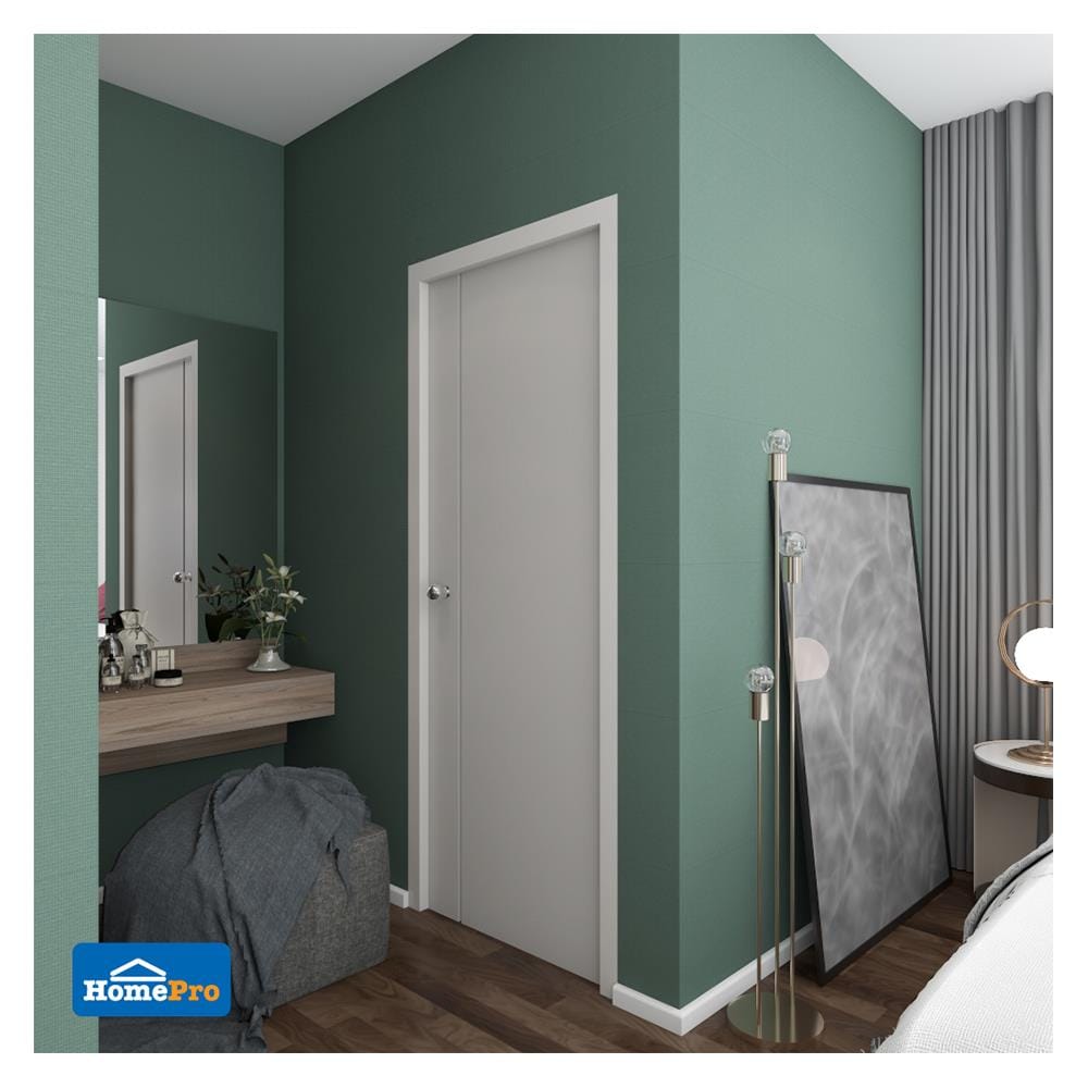 ประตูภายนอก UPVC AZLE MD-5 80X200 ซม. สีขาว เจาะลูกบิด