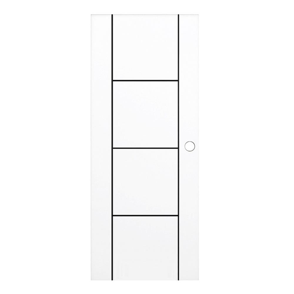 ประตูภายนอก UPVC เจาะลูกบิด PARAZZO PUN04 90x220 ซม. สีขาว
