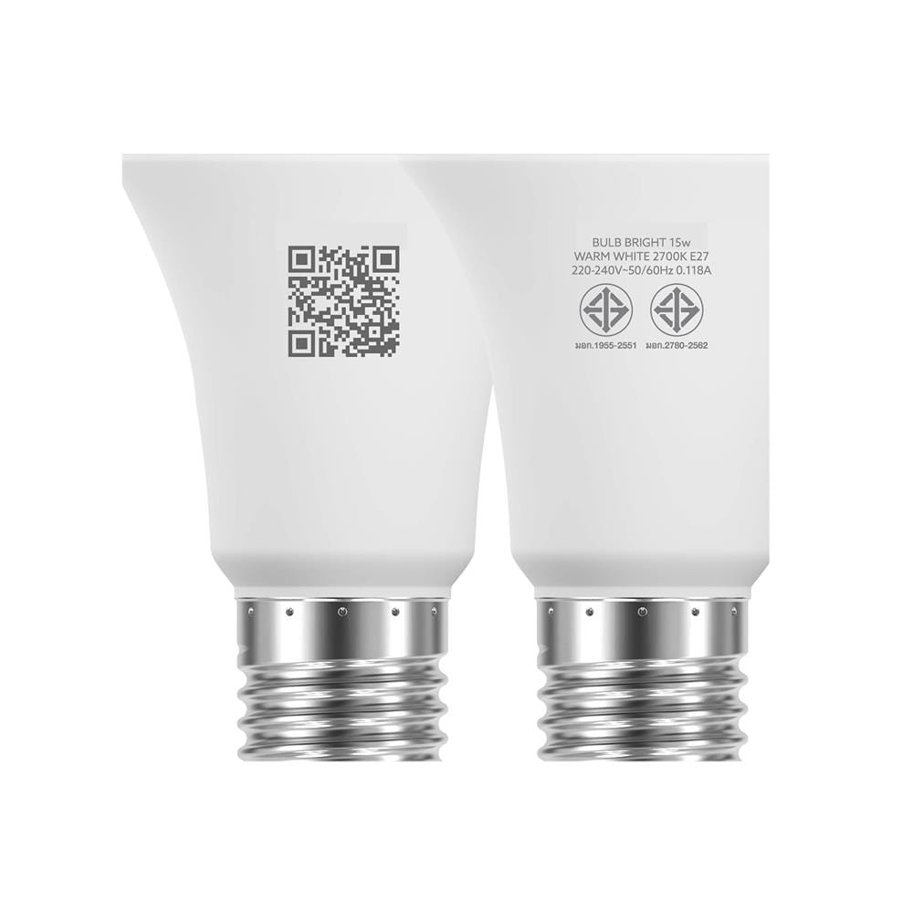 หลอด LED LAMPTAN A60 BRIGHT 15 วัตต์ WARM WHITE E27